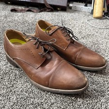 Florsheim Comfortech Oxford Dress Shoes Mens Size 9.5 M Cognac Cap Toe 11938-221