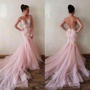 fit and flare v neck wedding dress