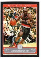 2006-07 TOPPS CHROME ZACH RANDOLPH BLACK REFRACTOR CARD #102 *SERIAL #01/99*