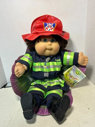 Rare Cabbage Patch Kids Firefighter Malcolm Desmond New Brown hair blue eyes