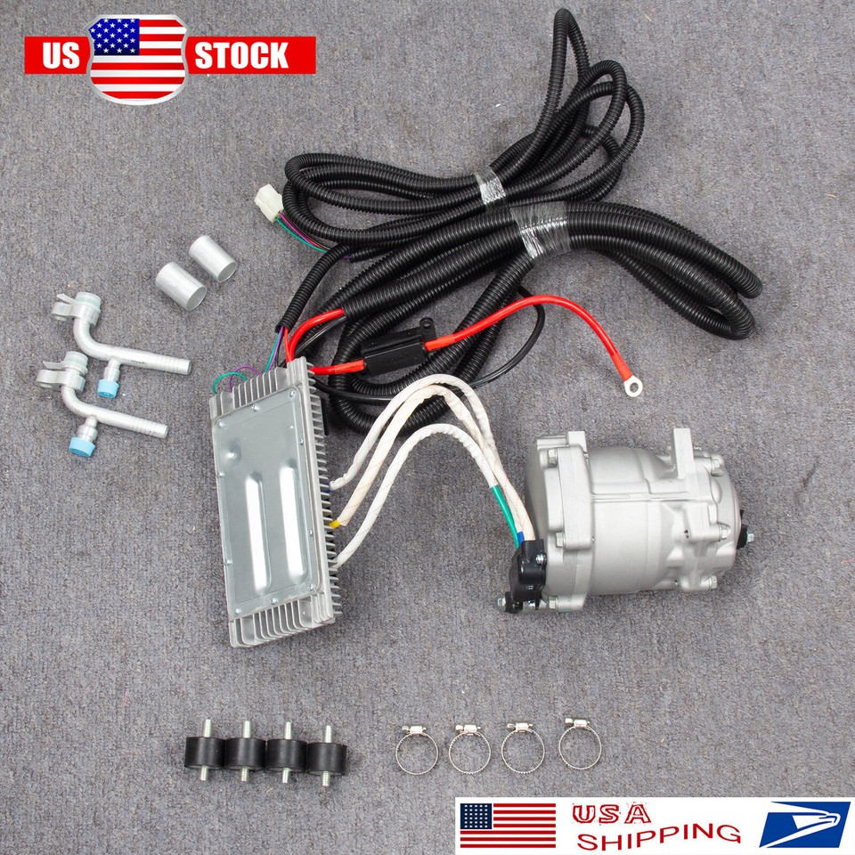12V Auto Electric AC Compressor Universal For AC Air Conditioning Car ...