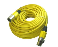 50 ft foot Yellow 3pin shielded XLR male to female mic microphone cable cord 15m