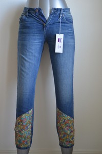 floral patch jeans