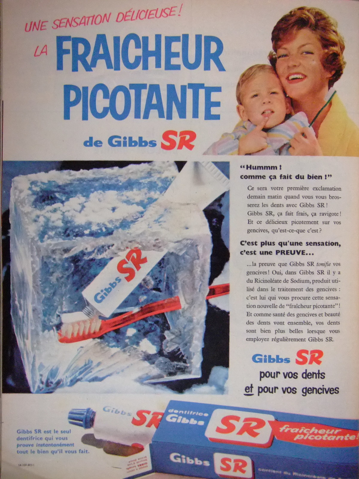Paquebot FRANCE Publicitaire - Dentifrice GIBBS SR - Plastique Ancien D'Oyonnax - Avec Tube