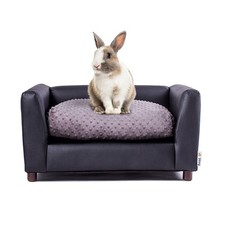 Keet Fluffy Deluxe Pet Bed, Sofa Charcoal, Small