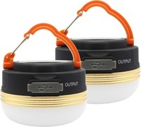 Campinglampe LED 2Er Pack Wiederaufladbar Wasserdicht 3 Modi Power Bank Outdoor
