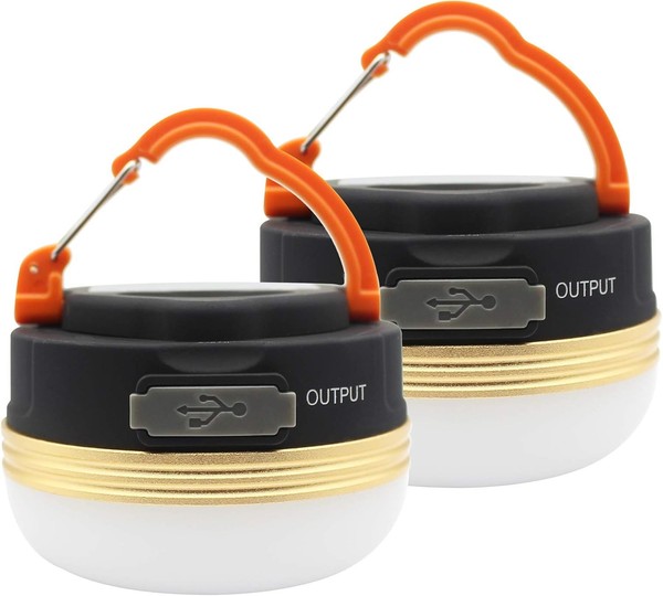 Campinglampe LED 2Er Pack Wiederaufladbar Wasserdicht 3 Modi Power Bank Outdoor-image