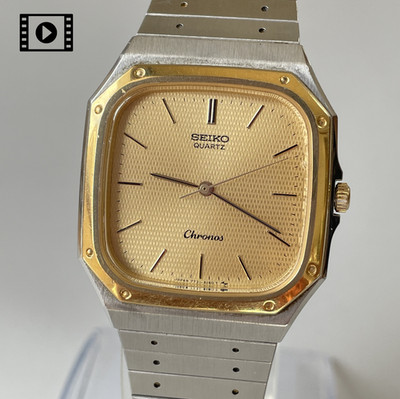 希少 SEIKO Chrons クロノス　7731-5130 稼働品　角型 Seiko Chronos 7731-5130 Vintage 1985 [US Stock] 32mm Gold Men's Qz