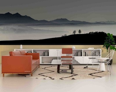 3D Mountains Night Scene Wall Murals Wallpaper Murals Wall Sticker