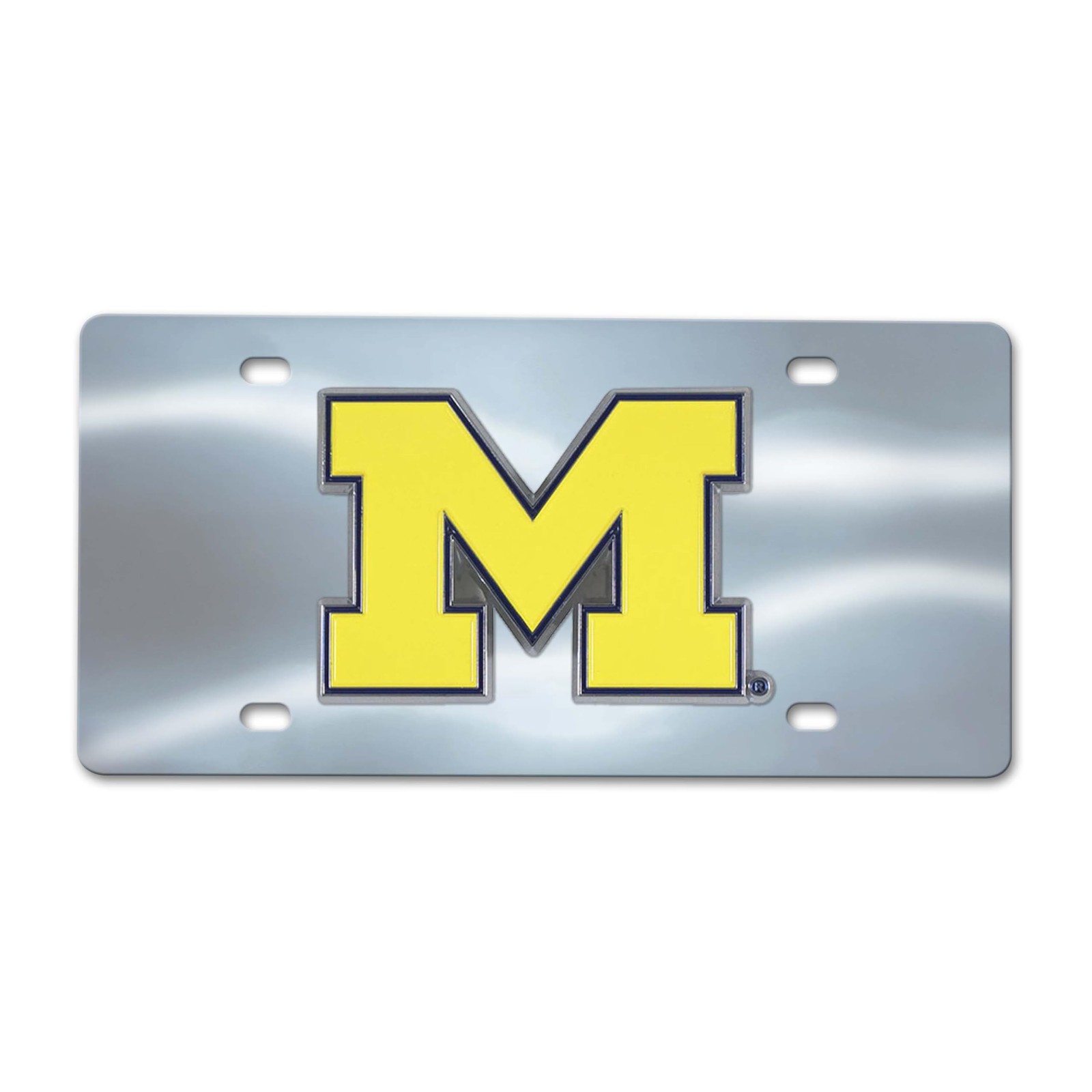 Regalo Fan Michigan Wolverines: Targa Metallo Cromato FANMATS