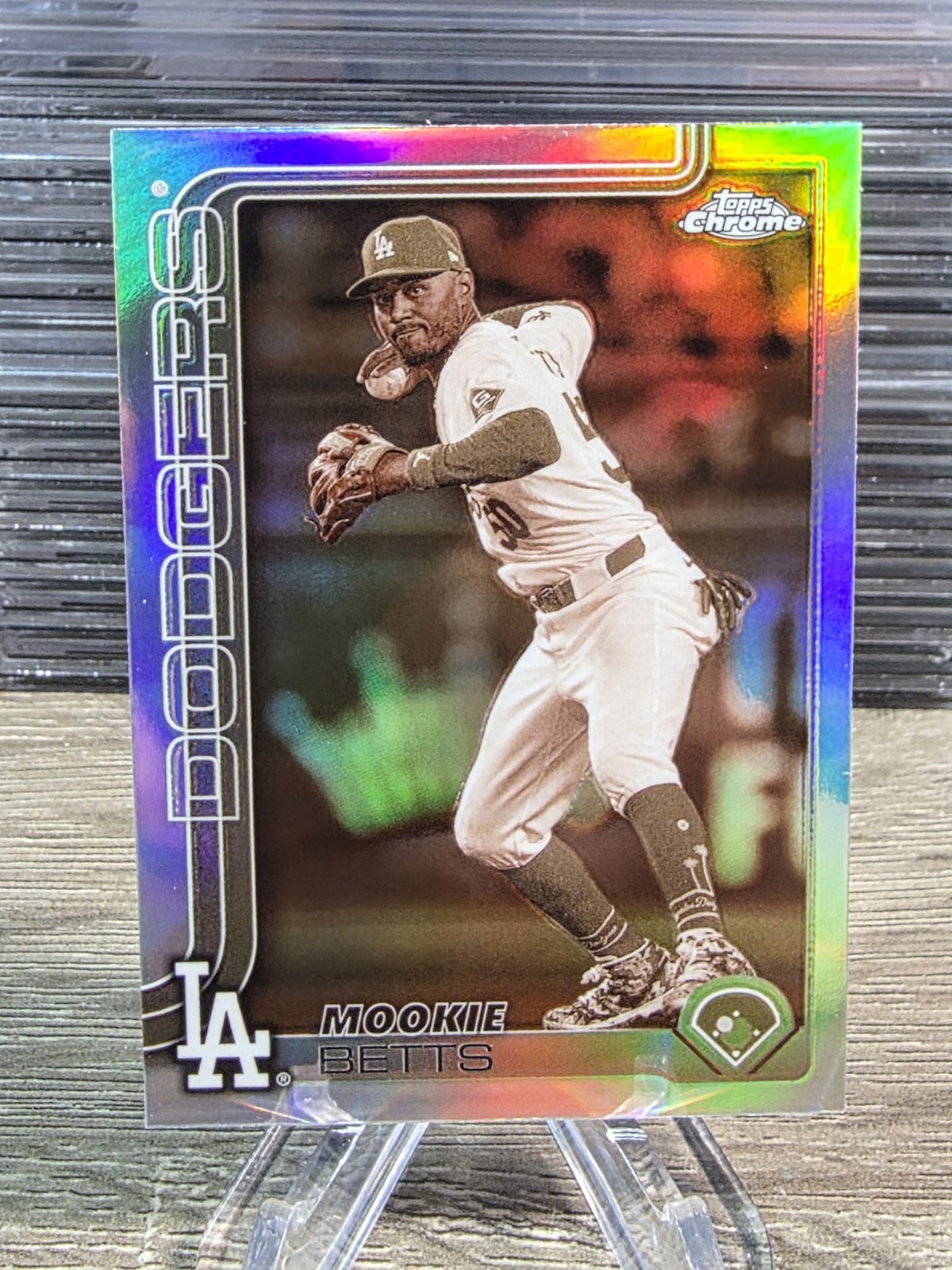 2025 Topps Chrome #50 Mookie Betts Sepia Refractors Los Angeles Dodgers 