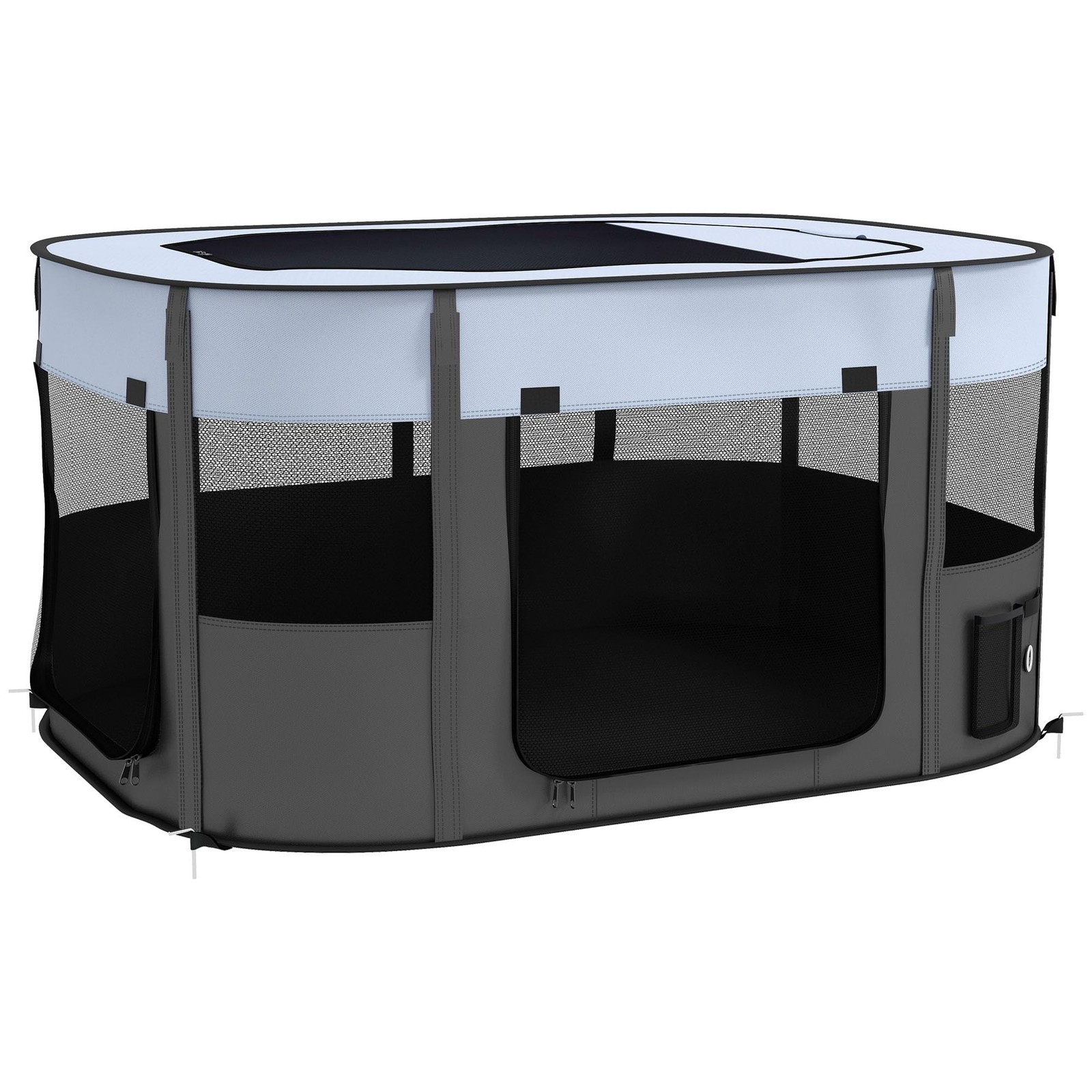 PawHut Dog Pen, Pet Playpen, Portable Foldable 114L x 89W x 59H cm, Grey - Image 7