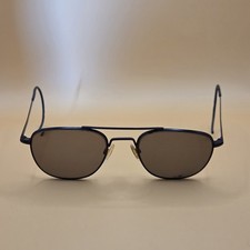 Vintage Rochester Aviator Black Pilot Metal Sunglasses Korea FRAMES WRAP EAR