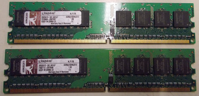 2x Kingston KVR667D2N5/512, 512MB, PC2-5300 (DDR2-667), SDRAM, 667 MHz. #SU-139