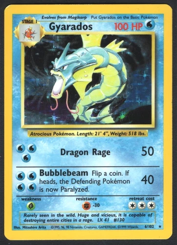Gyarados Base Set Holo Unlimited 6/102
