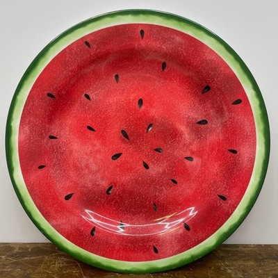 RARE 16'' Evolution by Sakura Watermelon Melamine Round Serving Platter HTF