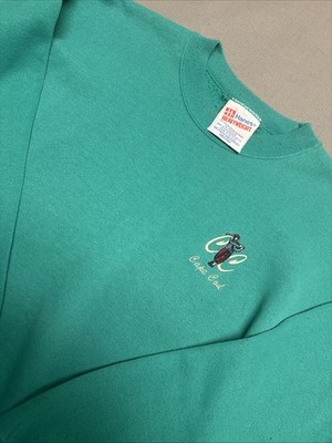 Vintage 90s Hanes Cape Cod Sweater Pullover Cotton Men s Medium Teal/blue 