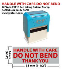 Handle With Care Do Not Bend -JYP-4911R Self Inking Rubber Stamp