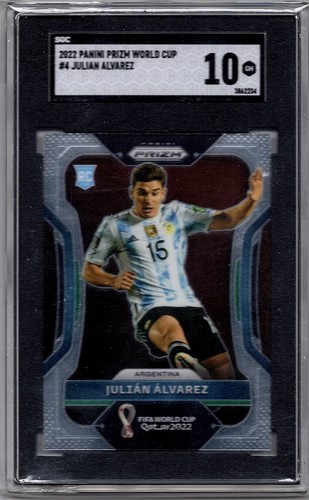 2022 Panini Prizm World Cup Qatar - Julian Alvarez #4 (RC) SGC 10 Graded