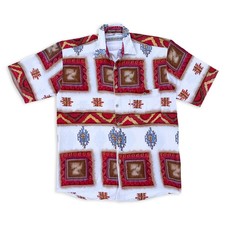 Vintage 90s NAVAJO Print Button Up Shirt Aztec Native American Western Cowboy L