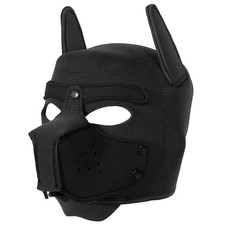 Breathable Puppy Dog Hood Mask with Open Eyes Black