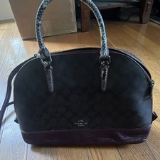 Coach Purse Purple with Snake Accent Pattern ...