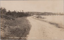 City Park Chisholm Minnesota MN Bridge Dirt Road Lake View RPPC Postcard