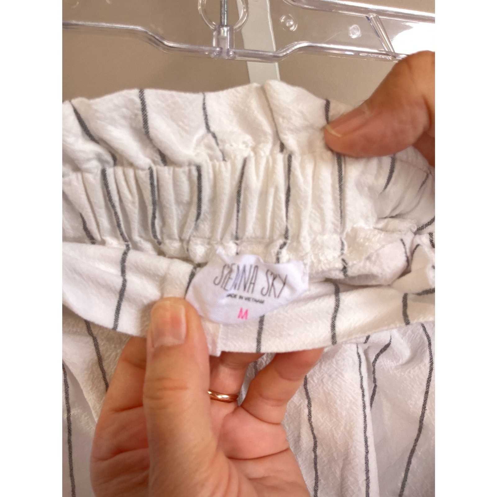 Sienna Sky Elastic Stretch White Stripes Girls Medium Skirt ,Cotton Mix Size 6 image 5