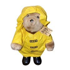 Vintage Eden Toys Paddington Bear 4.5  Figure Yellow Raincoat Made in Korea