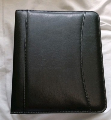 At A Glance Planner Organizer Black Faux Leather 7 Rings 8.5x10.25x2, 008745
