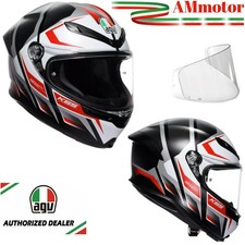 Casco Agv K6 S Karve Matt Black White Red Per Moto Visiera Max Pinlock TG M