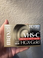 SEALED - Twin Pack Maxell VHS-C TC-30 HGX-Gold Premium High Grade Video Tapes CC