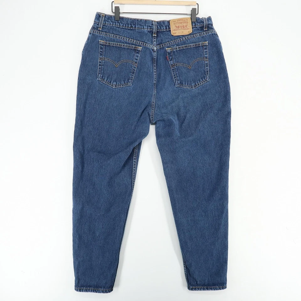 Pantalones de mezclilla vintage Levis 522 para mujer 18 azul calce cónico tiro alto pierna cónica EE. UU. AÑOS 90 - Imagen 3 de 4