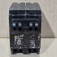 Square D Homeline 1-20 Amp 2-Pole, 1-30 Amp 2-Pole Quad Tandem Circuit Breaker