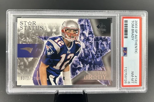2003 SP Authentic #142 TOM BRADY Star Status /1200 PSA 8 Patriots GOAT