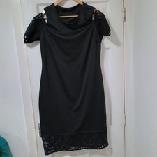 So Fabulous Women's Black Dress Lace Embellishments/Sleeves Size 18