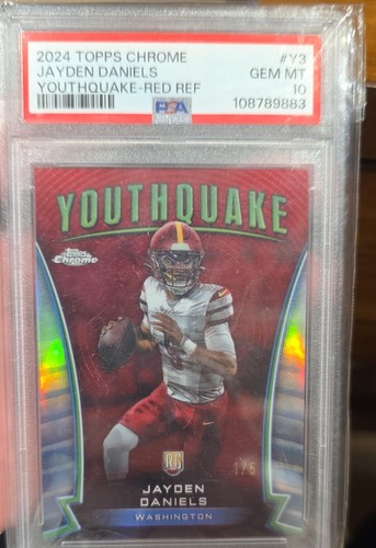 Jayden Daniels [Red Refractor] #Y-3 2024 Topps Chrome Youthquake card