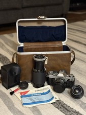 Canon AE-1 Vintage WORKING SLR Film Camera kit with 3 lenses