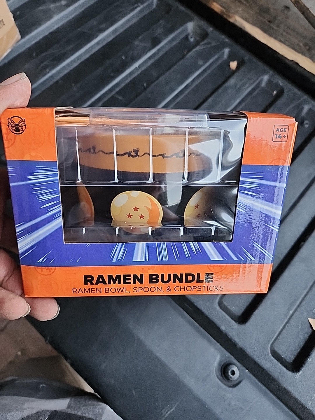 Dragon Ball Z Ramen Paquete Negro Naranja Cuchara Palillos Toei Anime DBZ