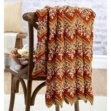 Herrschners Harvest Mum Ripple Afghan Crochet Kit