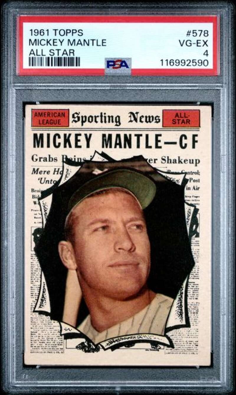 1961 Topps #578 Mickey Mantle PSA  4 New York Yankees AS  (2590)