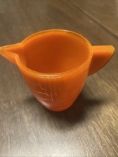 Vintage Akro Agate Child's pitcher Pumpkin Orange Read