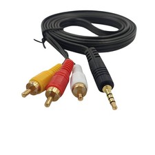 3RCA Male to 3.5mm Male Audio Video Cord AV DV AUX Cable Adapter Converter 5FT