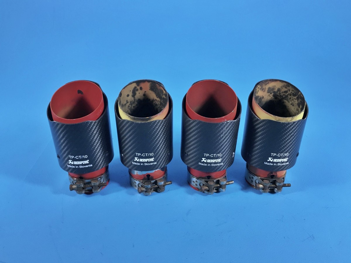 AKRAPOVIC TP-CT/10 CARBON EXHAUST MUFFLER TAIL PIPES TIPS 4 PIECES 