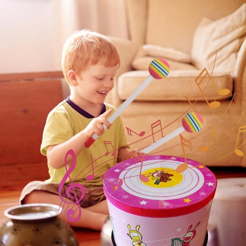 Floor Drum Handheld Percussion Instrument Toy With 2 Mallets Rhythm Drum - Image 2 of 4