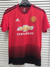 2018-19 Home Jersey Adidas Climalite Mens S Manchester United Chevrolet T-Shirt