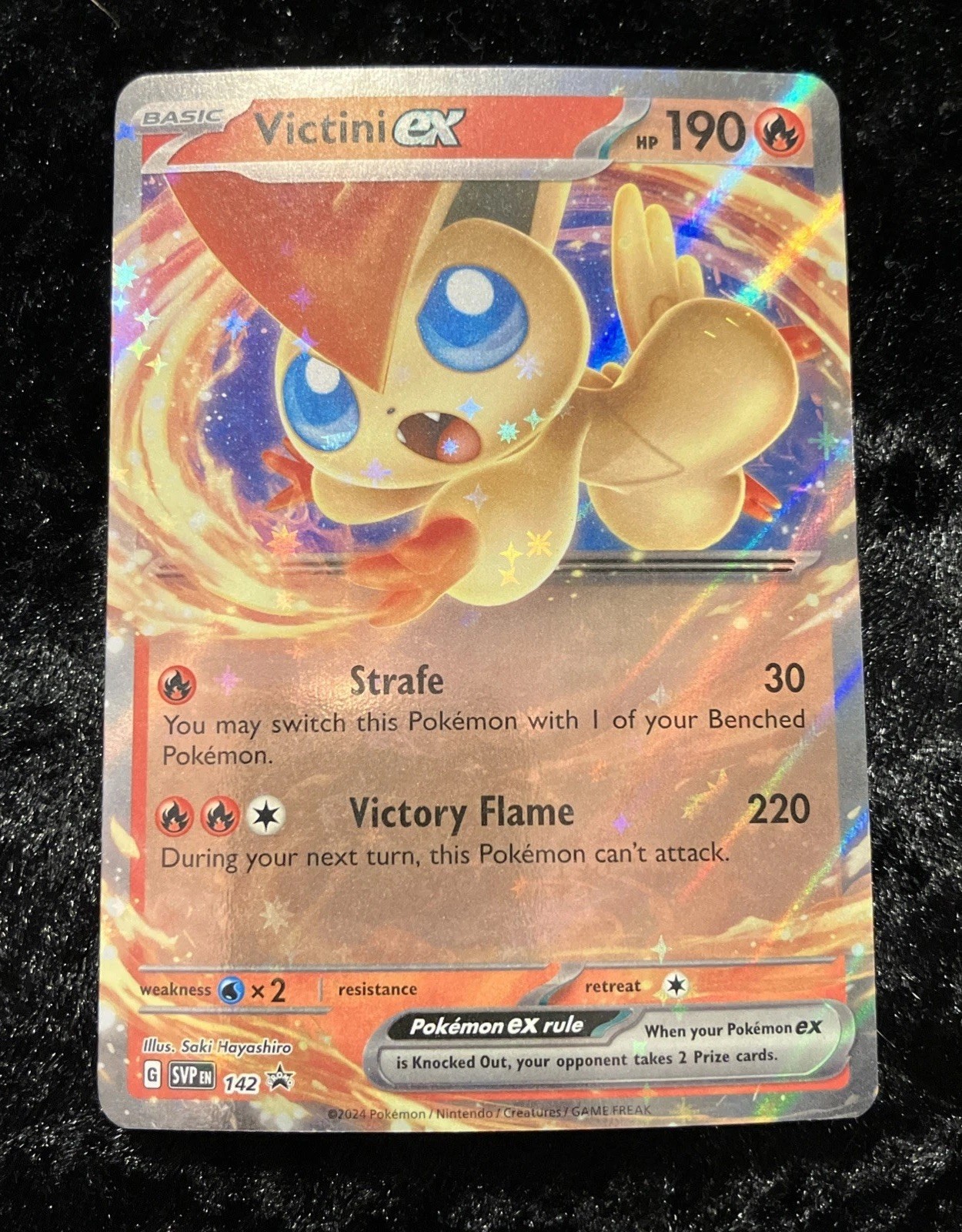 Victini EX 142 Scarlet & Violet Promo Holo Pokémon TCG Card NM Black Star ⭐️