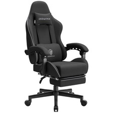 Ergonomic Gaming Chair with Massage  Footrest, Black