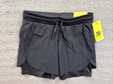 All in Motion Girls Youth Large 10/12 Black Active Light 2 in 1 Shorts