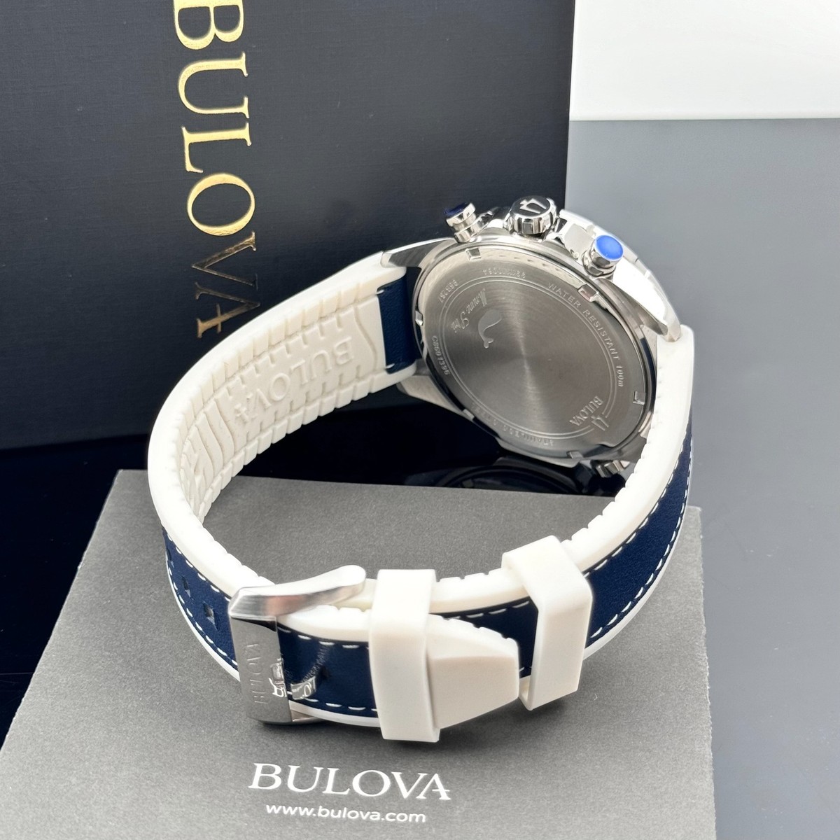 Bulova Men's Marine Star 96B287 Blue Dial Chronograph Quartz Watch